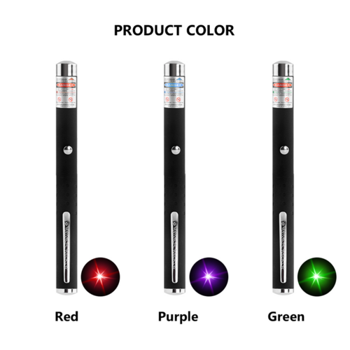 3-Pack Laser Pointer Pens – Red, Green & Purple Beam