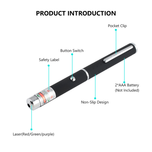 3-Pack Laser Pointer Pens – Red, Green & Purple Beam