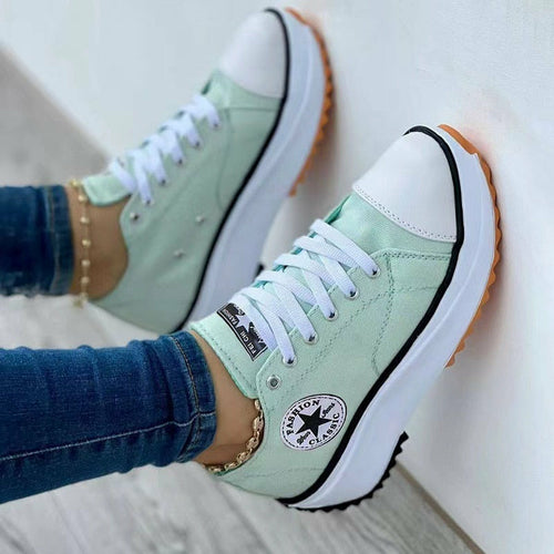 Women's Lace-Up Canvas Sneakers