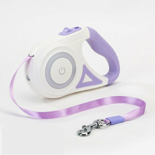 Retractable LED Dog Leash with Light & Brake