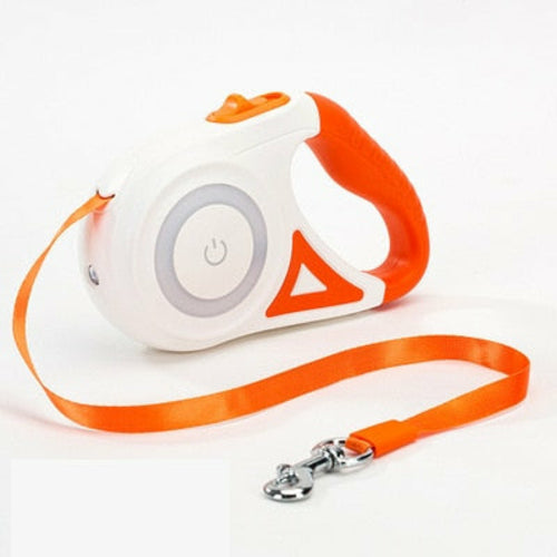 Retractable LED Dog Leash with Light & Brake