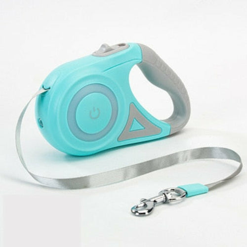 Retractable LED Dog Leash with Light & Brake