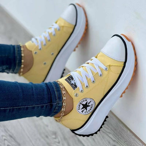 Women's Lace-Up Canvas Sneakers