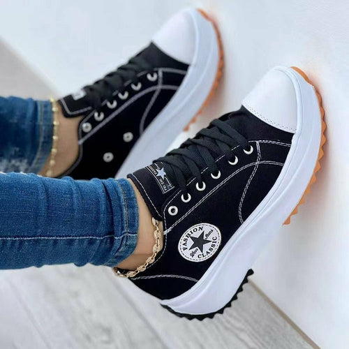 Women's Lace-Up Canvas Sneakers
