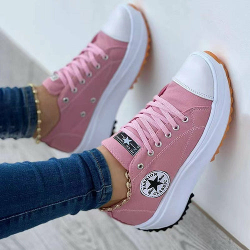 Women's Lace-Up Canvas Sneakers