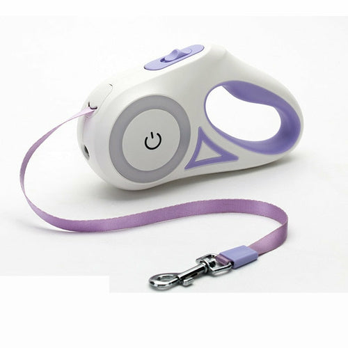 Retractable LED Dog Leash with Light & Brake