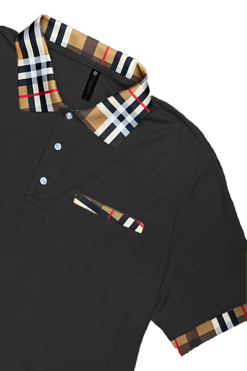 Checkered Polo & Pant Set